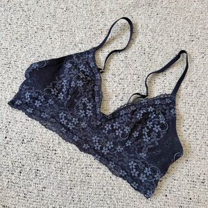 Gilly Hicks Lace Bralette Navy Blue Floral Size S approx